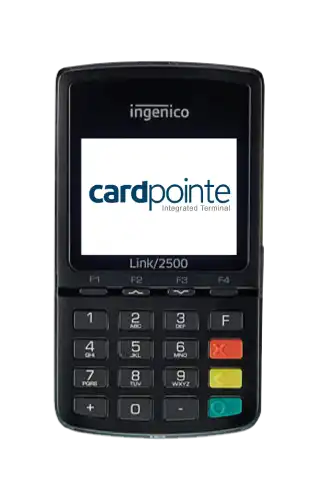 Healthcare Credit Card Processing for Medical and Dental Practices - Ingenico Link 2500 with CardPointe Logo