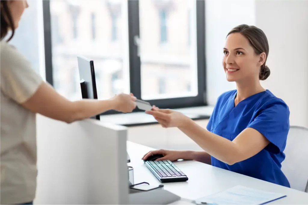 healthcare credit card processing Payment - Front Desk Professional Accepting Credit Card