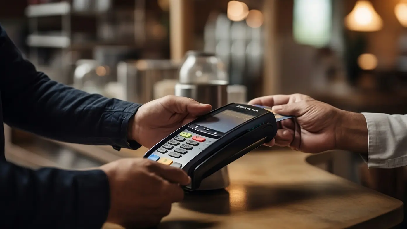 A moment from our comprehensive guide on credit card processing: Highlighting the ease and efficiency of today's payment methods in small businesses.